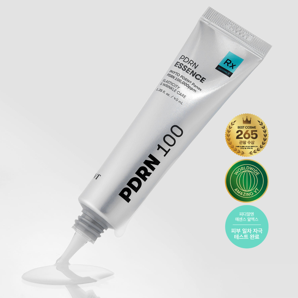 VT COSMETIC PDRN Essence RX 40ml en tube avec essence d'éclat, récompensée pour ses bienfaits, 40ml.
