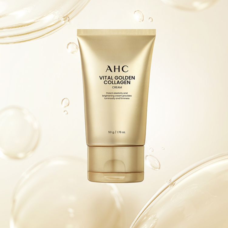 Crème AHC Vital Golden Collagen 50g améliorant l'élasticité et la fermeté de la peau.