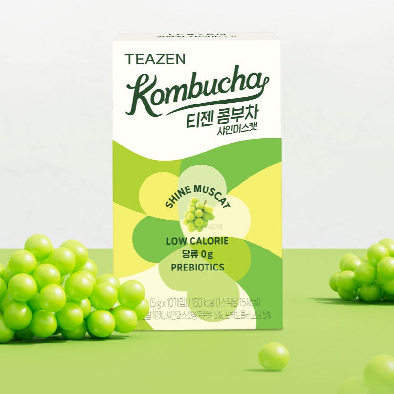 TEAZEN Kombucha Shine Muscat 10 Sticks disponible sur Ma petite Coree, ton Eshop 100% K-beauty en direct de Seoul