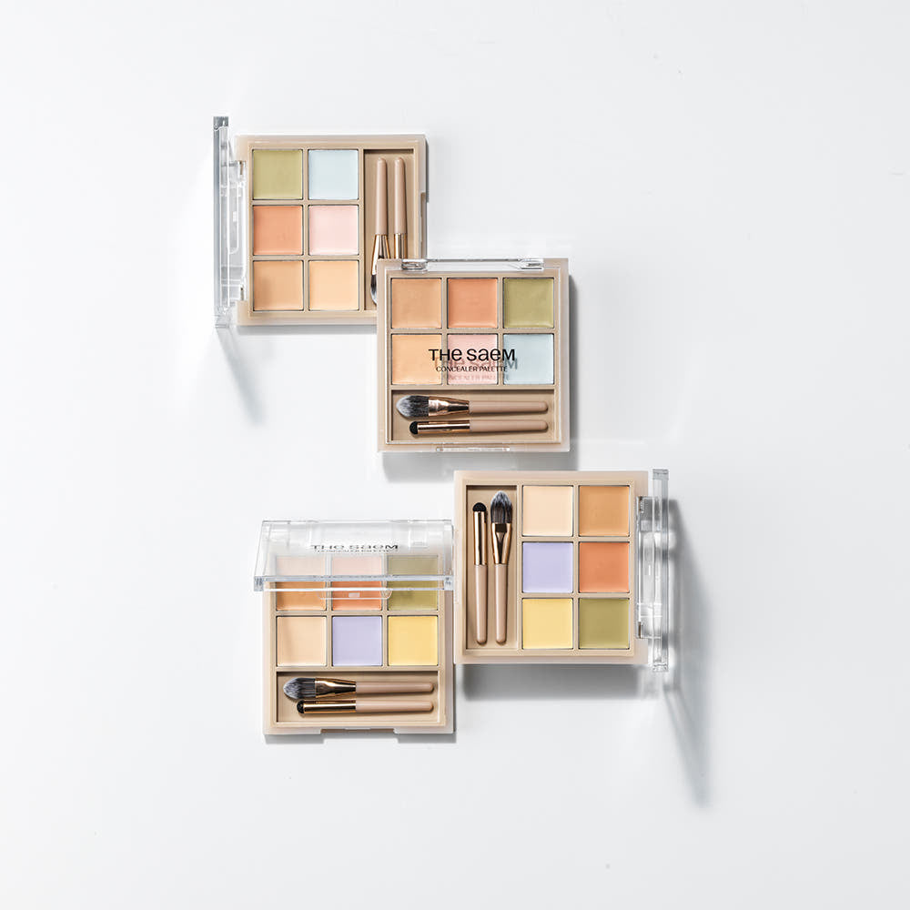 THE SAEM Cover Perfection Concealer Palette, marque coréenne, palette de correcteurs maquillage sur fond blanc