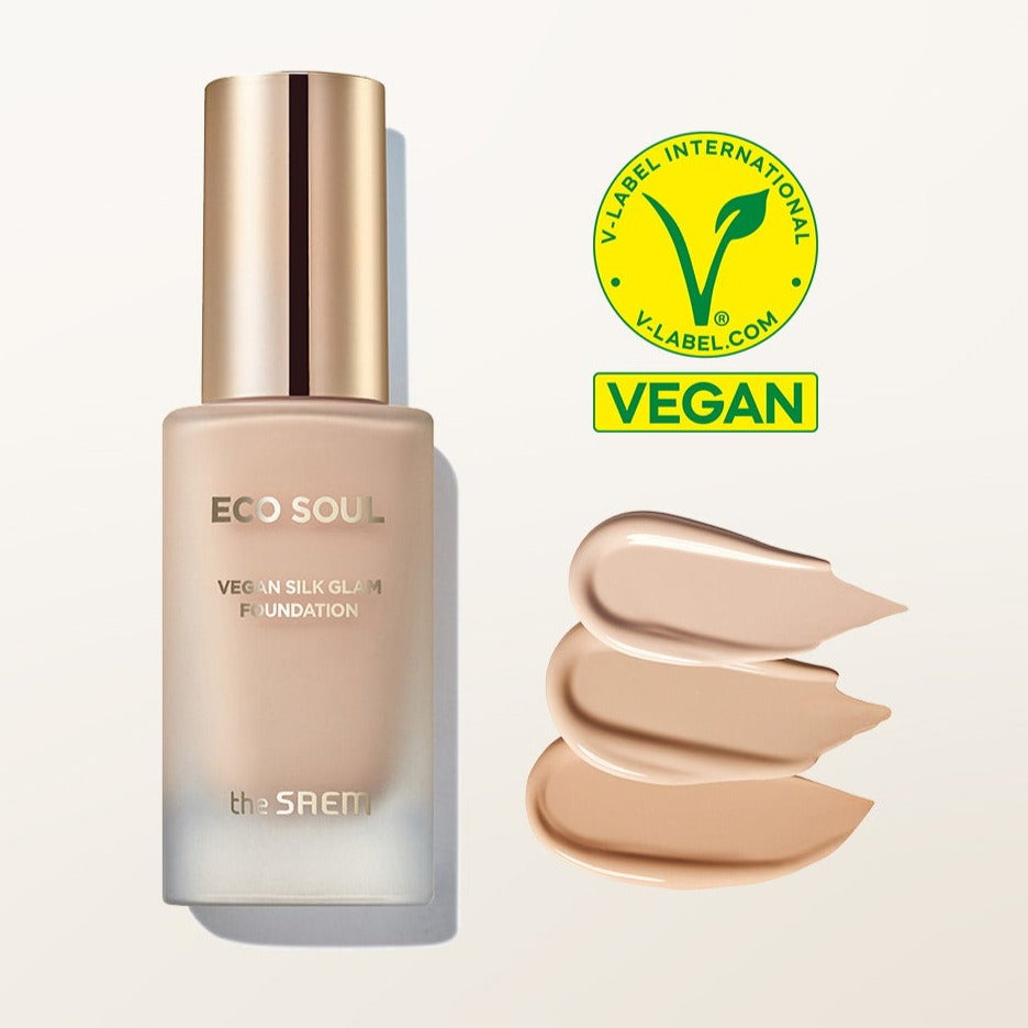 THE SAEM Eco Soul Vegan Silk Glam Foundation 30ml disponible sur Ma petite Coree, ton Eshop 100% K-beauty en direct de Seoul