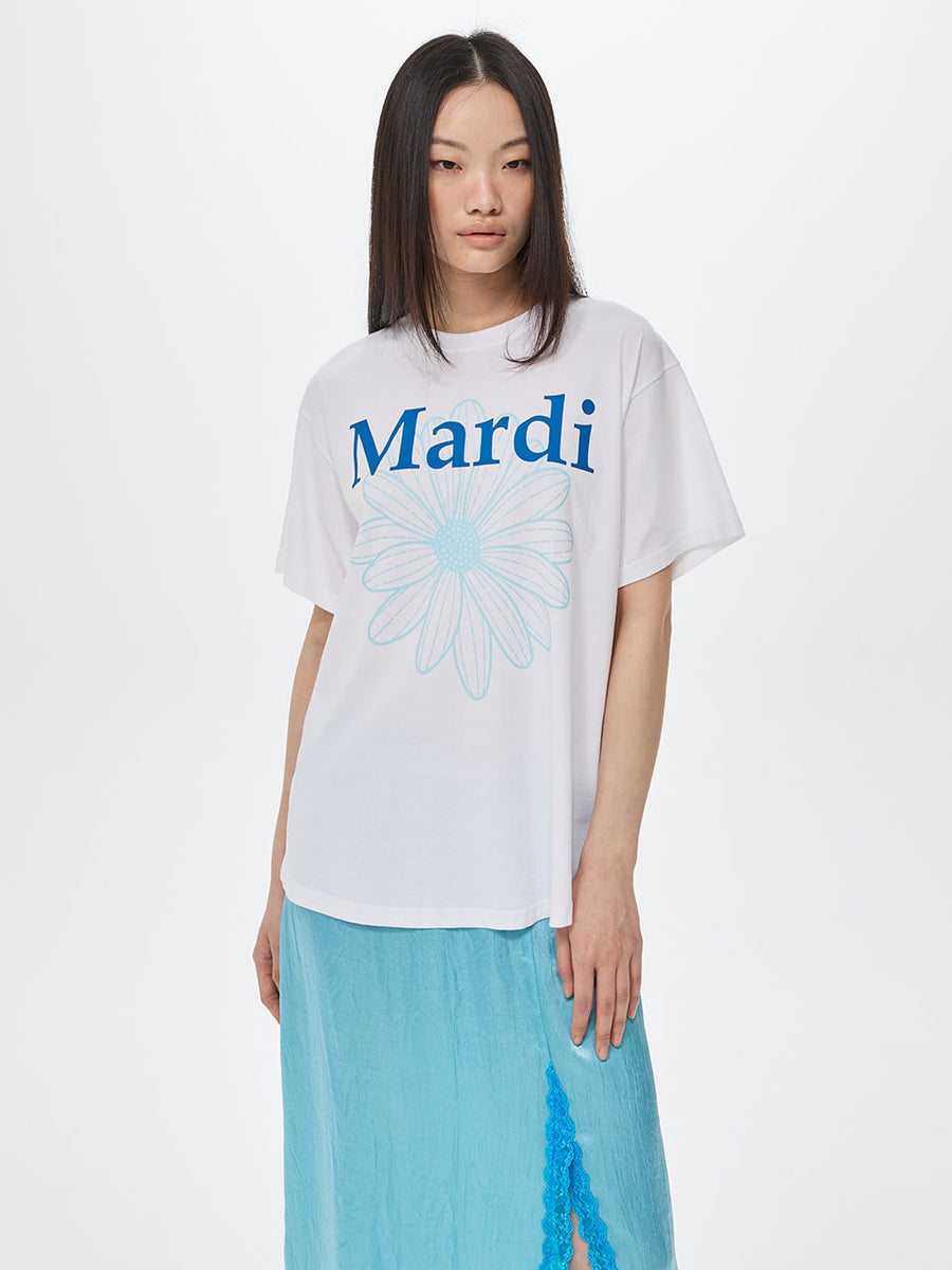 TSHIRT FLOWERMARDI DUO_WHITE BLUE