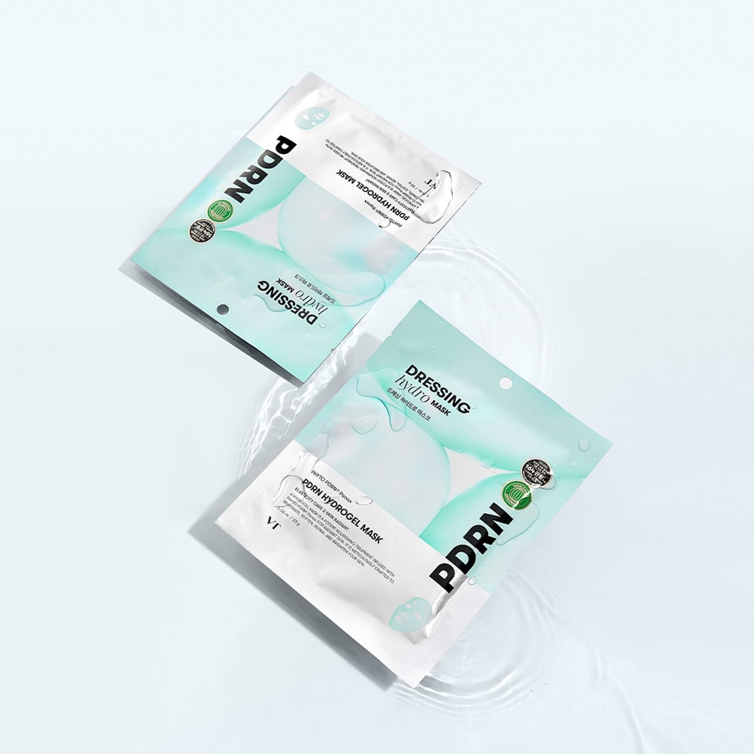 VT COSMETICS PDRN Hydrogel Mask 4 Pack, masques hydrogel PDRN de VT COSMETICS sur fond clair, vue produit