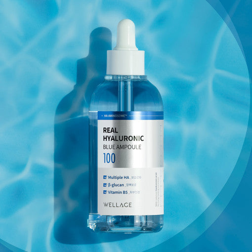 WELLAGE Real Hyaluronic Blue Ampoule 100ml disponible sur Ma petite Coree, ton Eshop 100% K-beauty en direct de Seoul