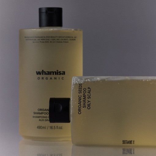 WHAMISA Organic Seeds Shampoo Oily Scalp 490ml disponible sur Ma petite Coree, ton Eshop 100% K-beauty en direct de Seoul