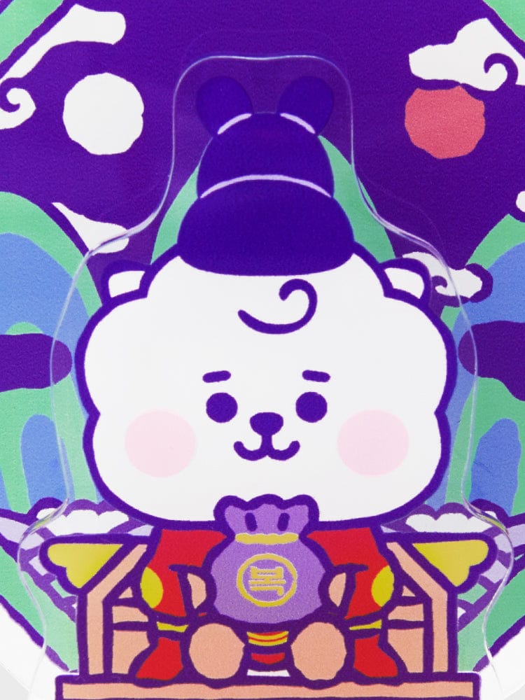 BT21 RJ BABY ACRYLIC STAND K-EDITION ver.2 : support acrylique officiel LINE FRIENDS, figurine RJ mignonne sur design coloré