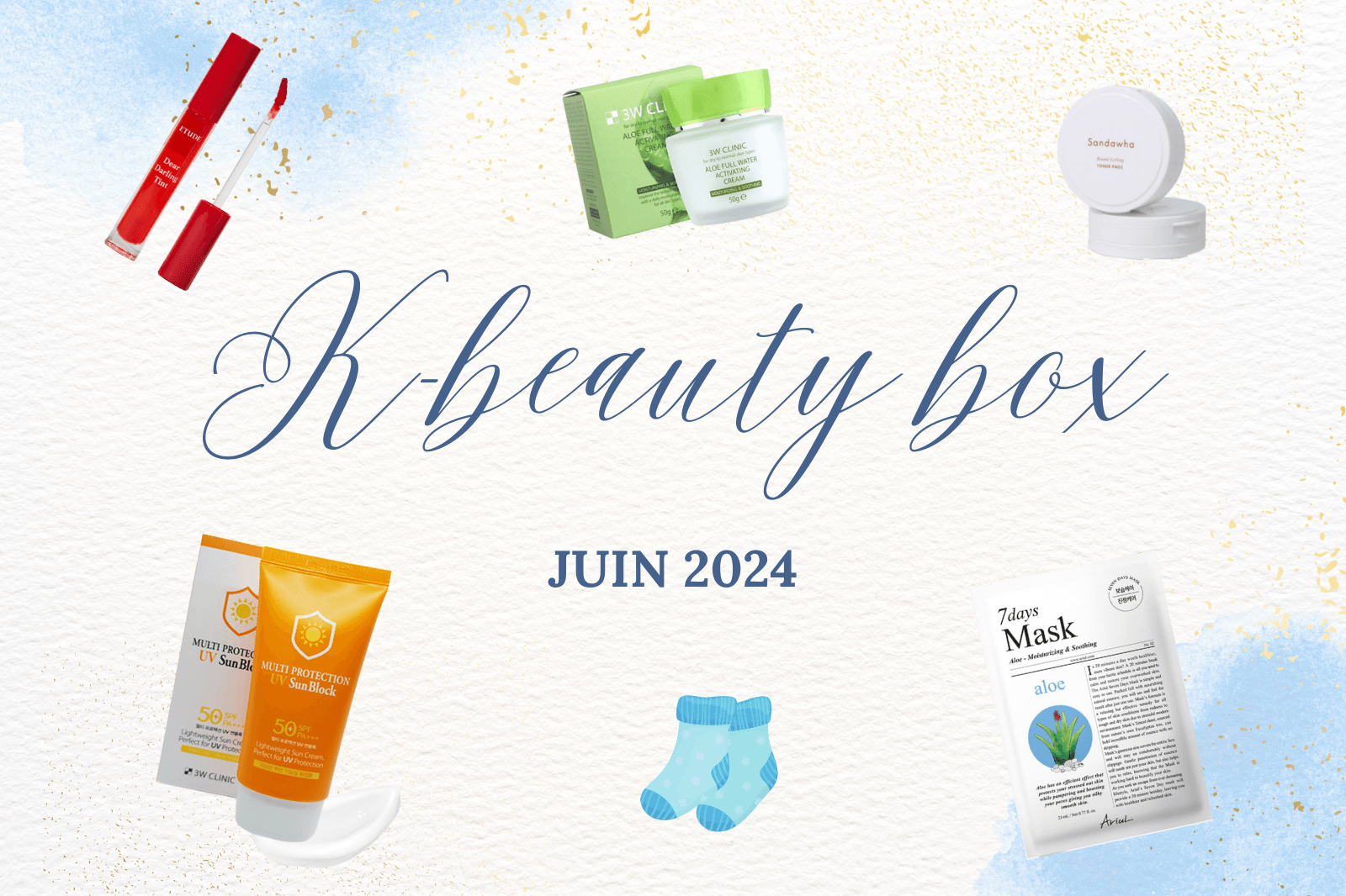 K-beauty Box de Juin 2024 : sélection de produits K-beauty d’été, soins visage et hydratation, pack juin 2024
