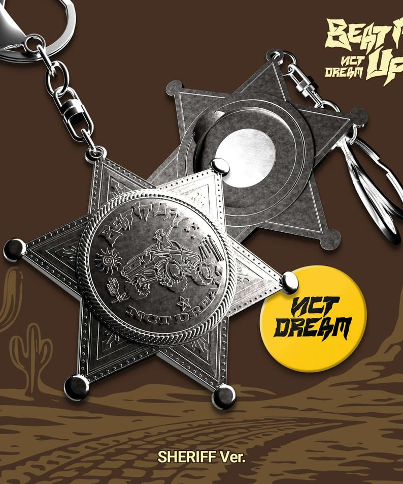 NCT DREAM - [Beat It Up] (Sheriff Ver.)(Smart Album) - Album Kpop, visuel cow-boy avec badge et étoiles, clés et design marron