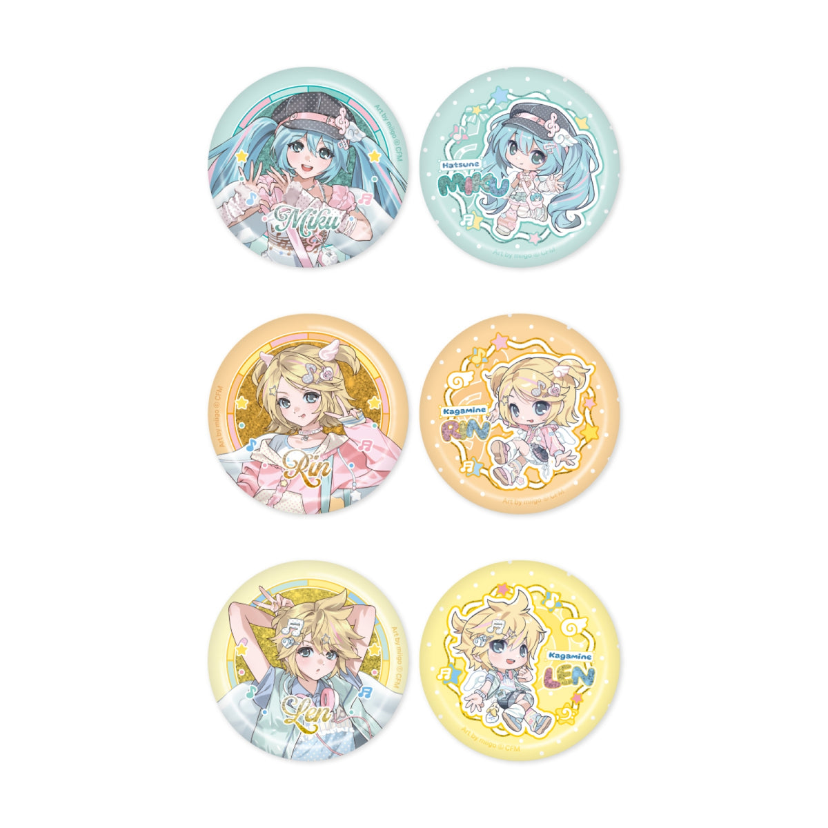 Miku & Rin & Len Miku & Rin & Len - Set de 15 Badges Can - Type A - Official MD