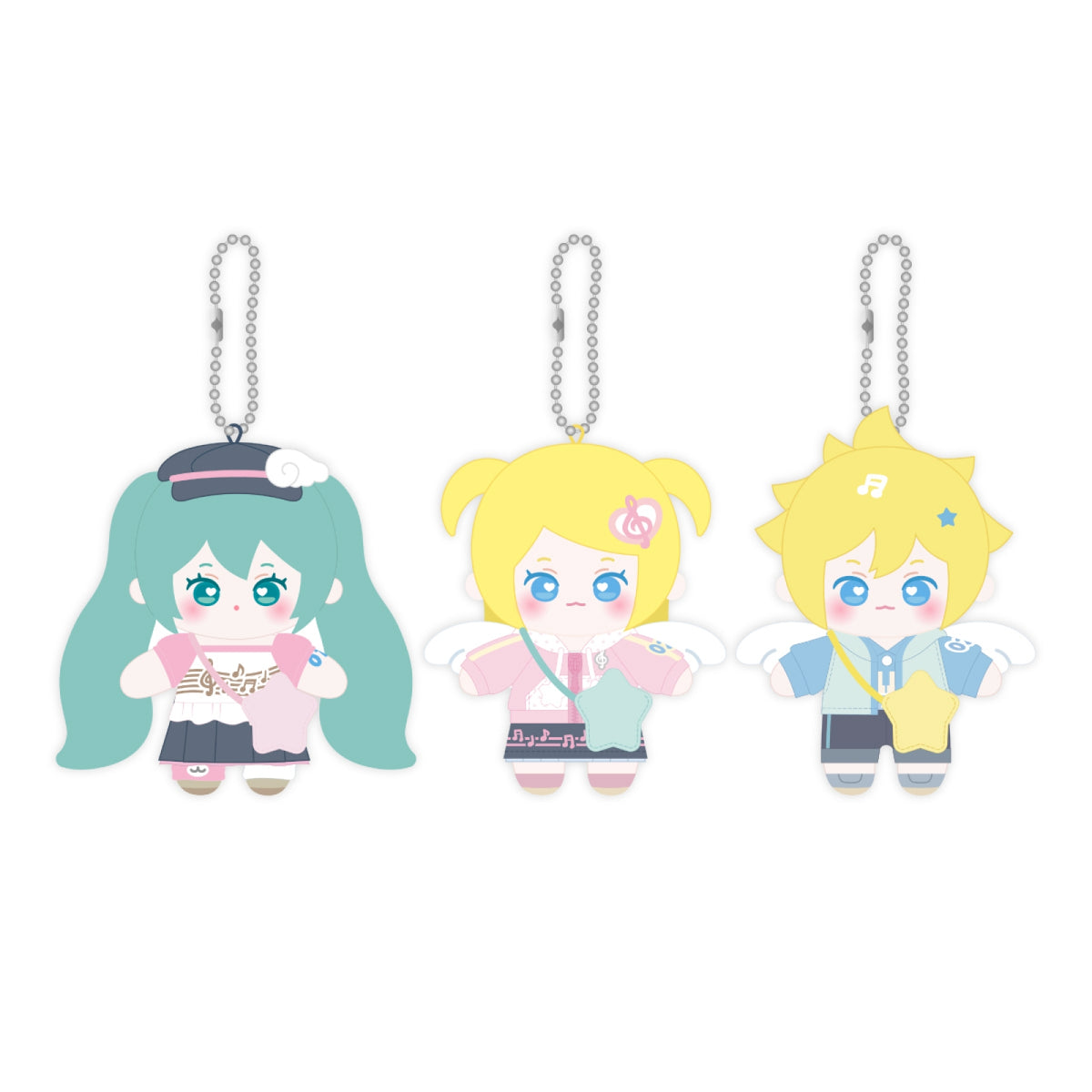 MIKU & RIN & LEN MIKU & RIN & LEN - 10cm Mascot Doll Keyring - Meet and Greet Ver. - MD