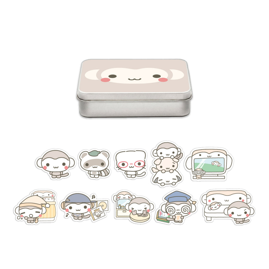 HINAKUU - 14 Tin Case & Sticker Set - Cozy House Pop-up - MD Officiel