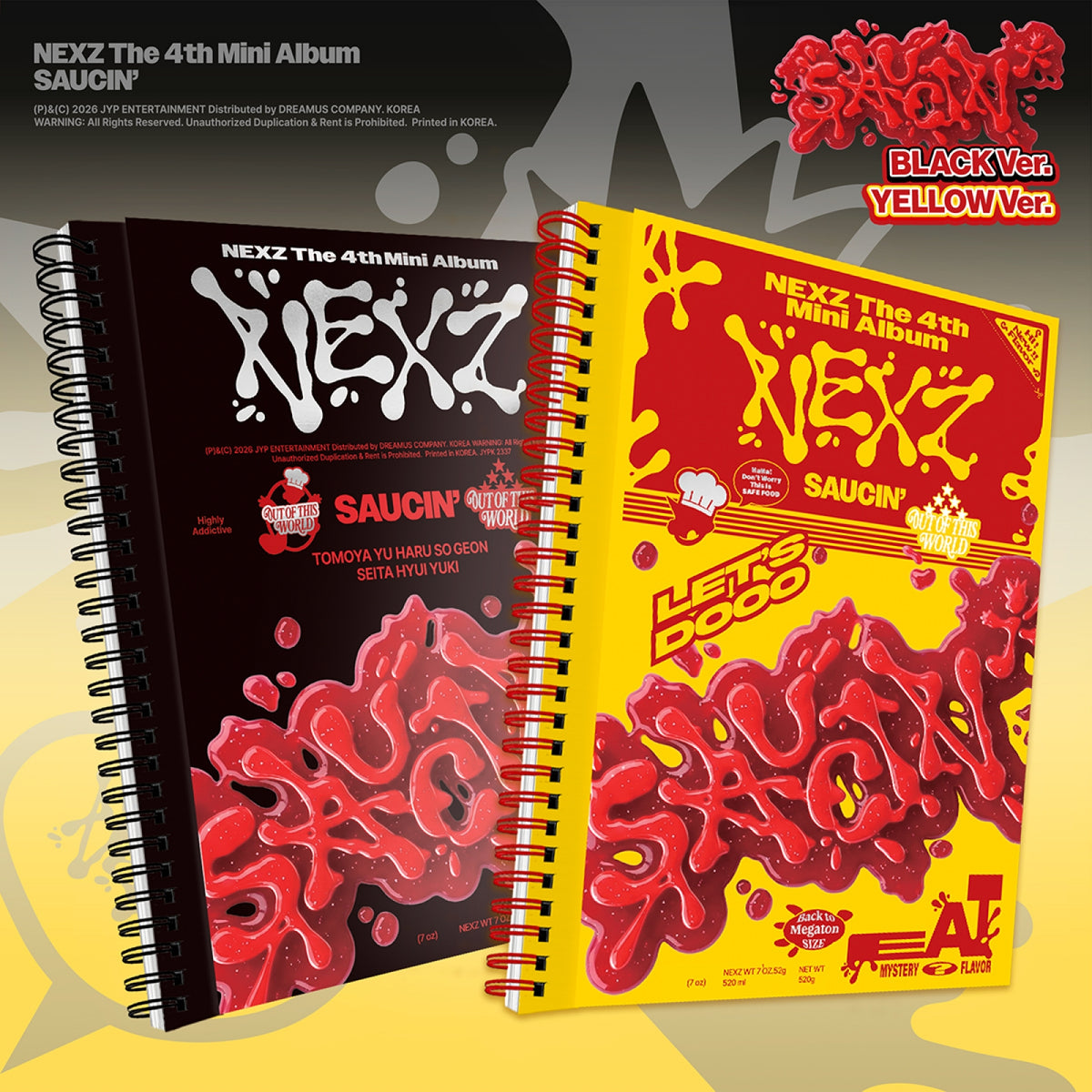 NEXZ NEXZ - SAUCIN’ - BLACK Ver. / YELLOW Ver. - Mini Album