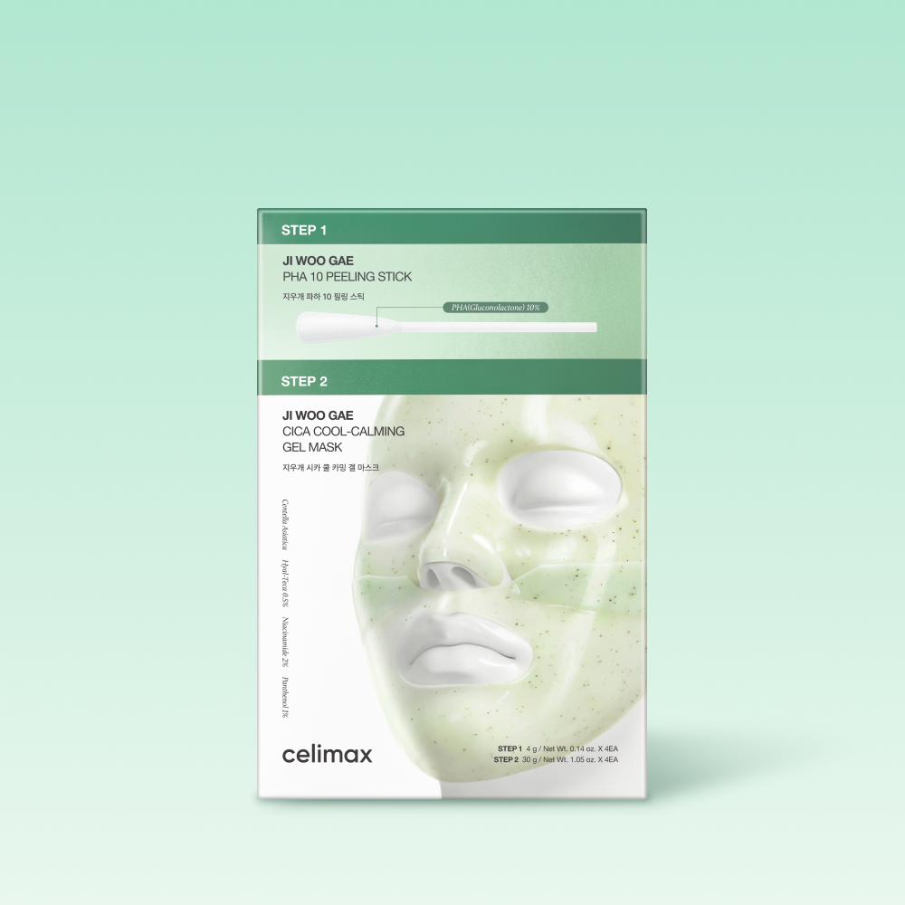 CELIMAX Ji Woo Gae Cica PHA Peel Two-Step Gel Mask 4 masques