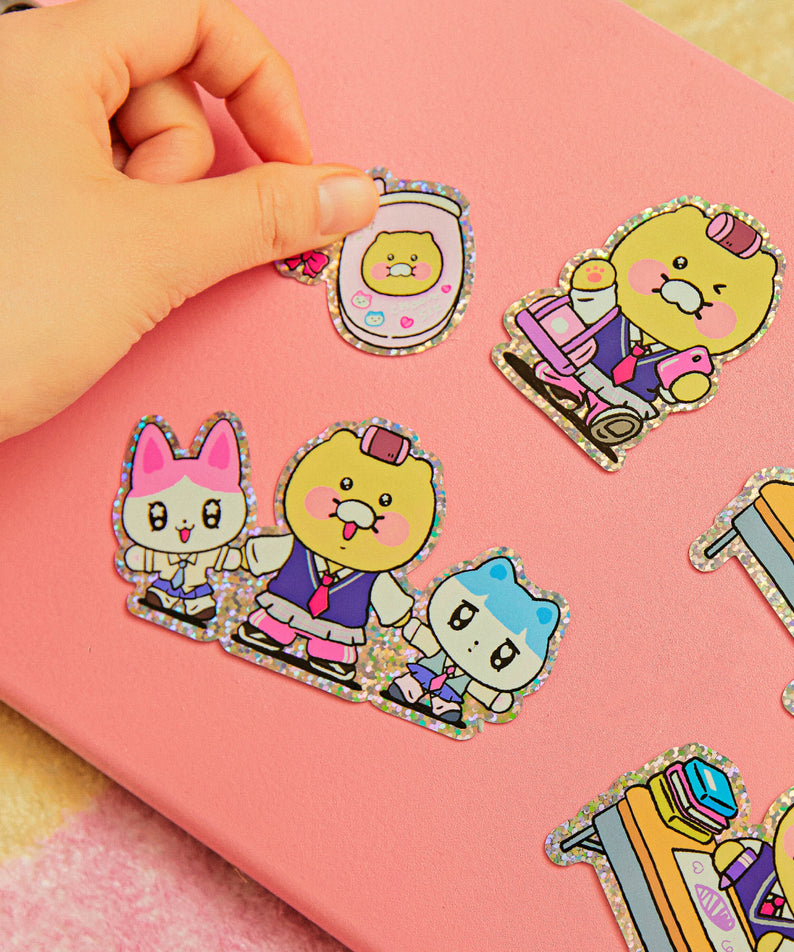KAKAO FRIENDS - Autocollant(Bleu) Friends