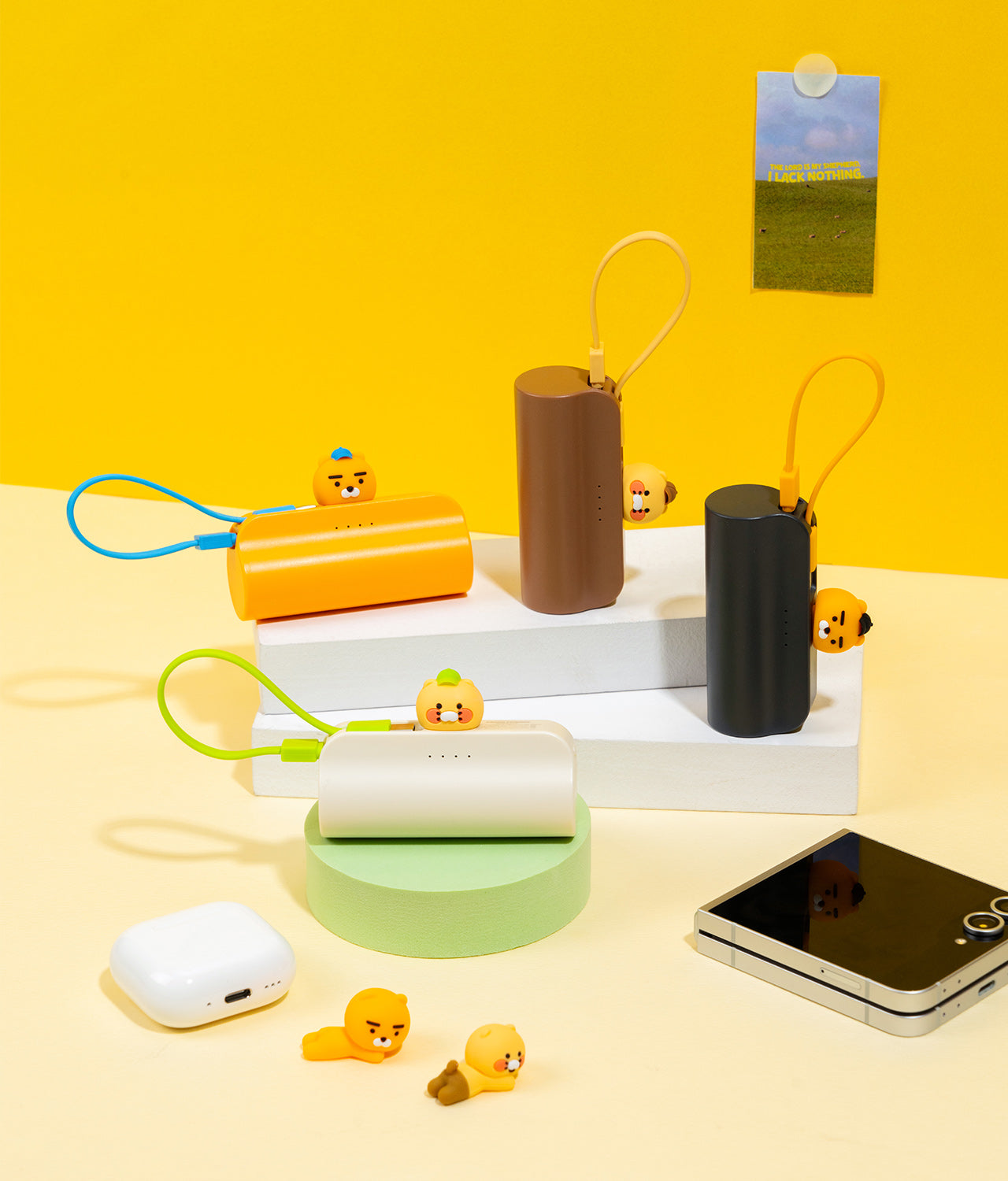 KAKAO FRIENDS - Casquette Batterie Externe Chunsik Marron - Detail 3