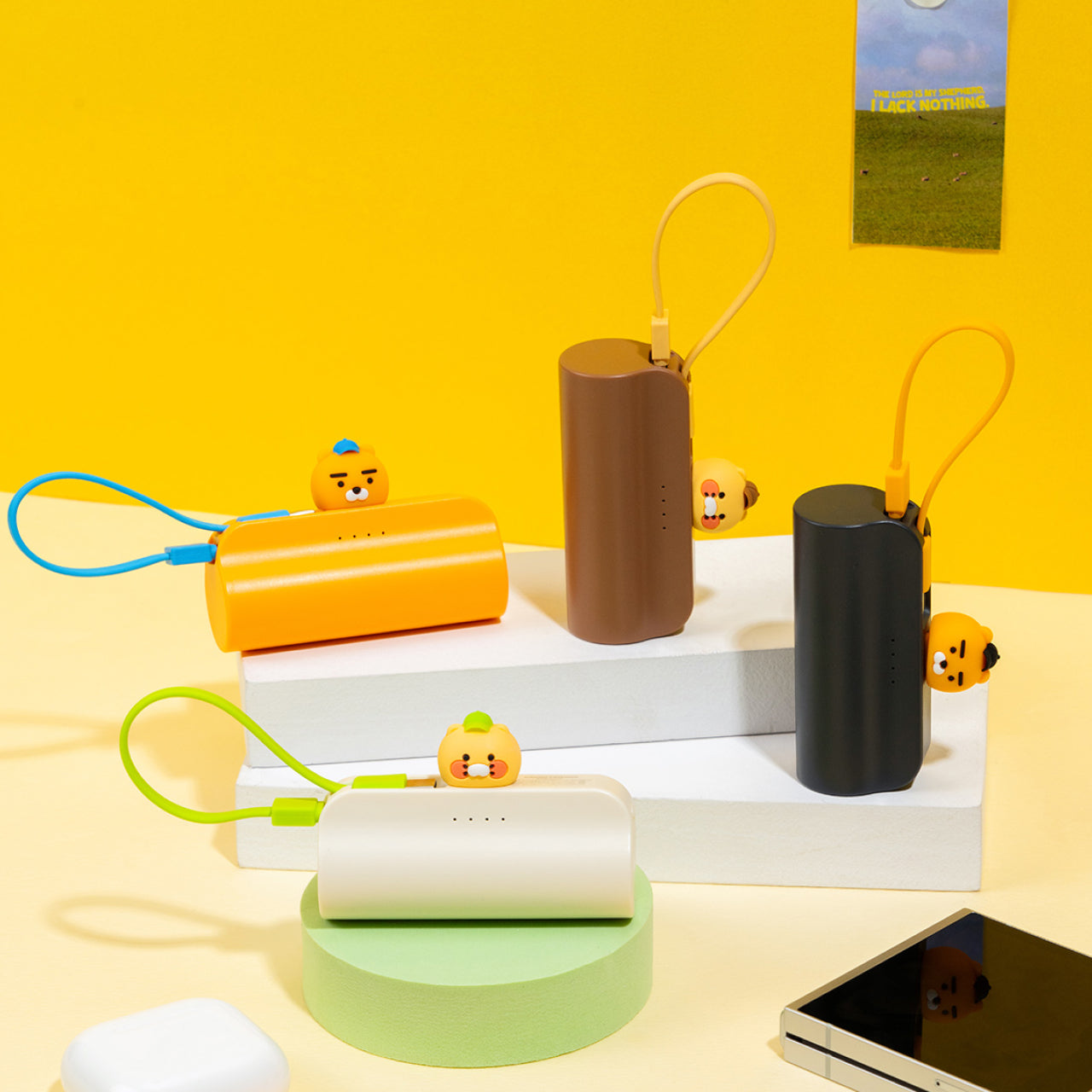 KAKAO FRIENDS - Casquette Batterie Externe Ryan Gris