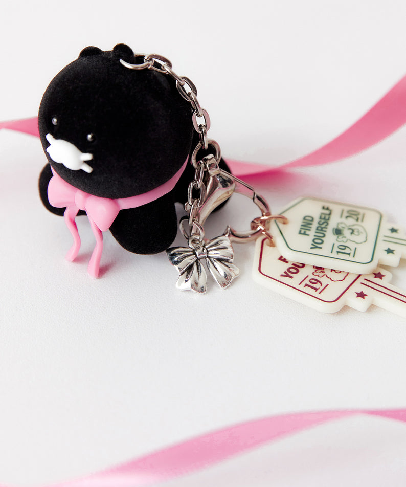 KAKAO FRIENDS - Noir Figurine Porte-cles Chunsik - Detail 3