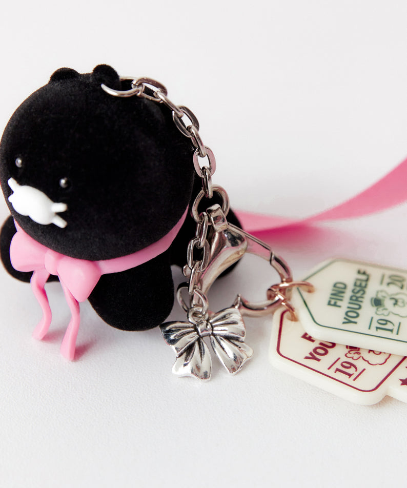 KAKAO FRIENDS - Noir Figurine Porte-cles Chunsik