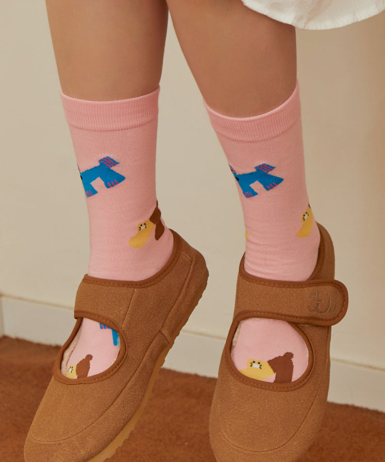 KAKAO FRIENDS - XFriends Chaussettes(Rose) Chunsik