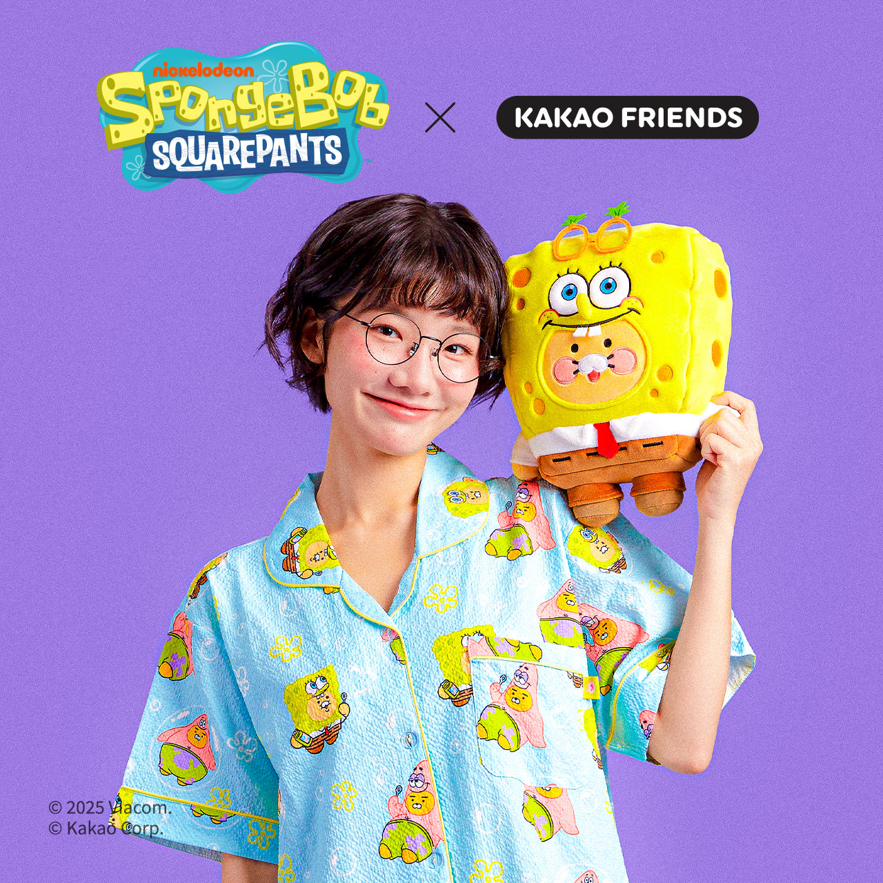 KAKAO FRIENDS - SpongeBobXFriends Pyjama Femme Ryan&Chunsik