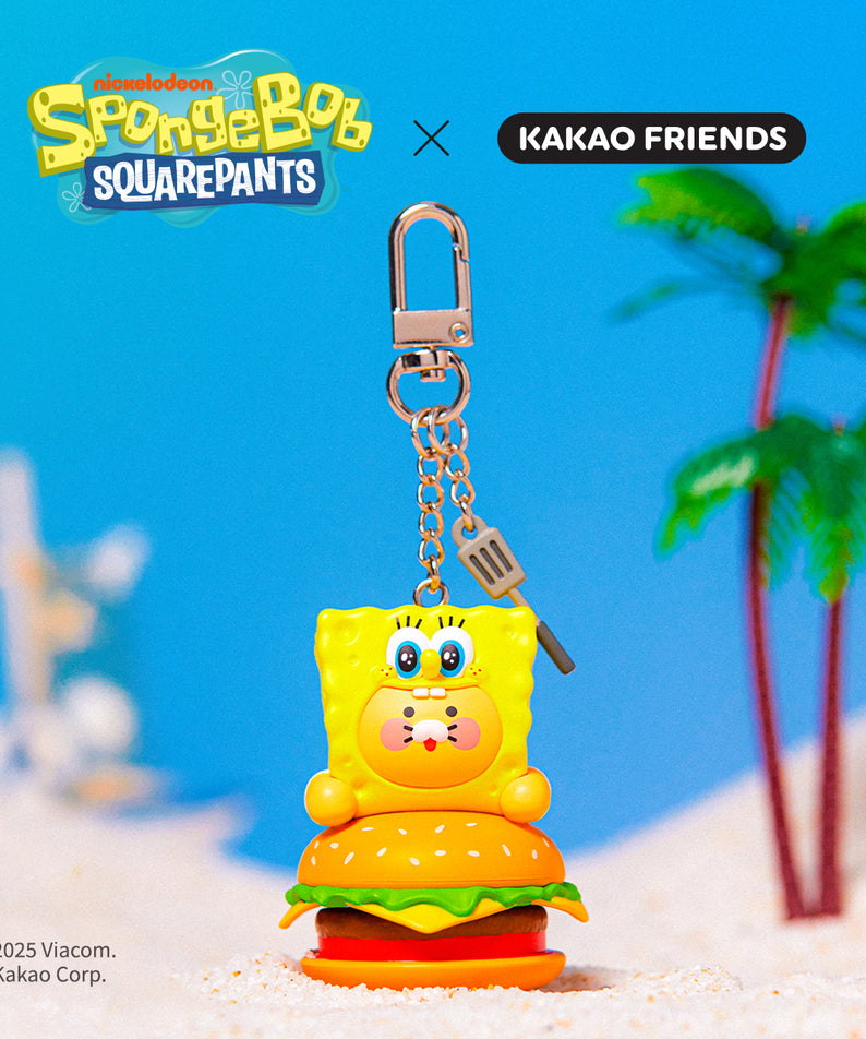 KAKAO FRIENDS - SpongeBobXFriends Casquette Figurine Porte-cles SpongeBob Chunsik