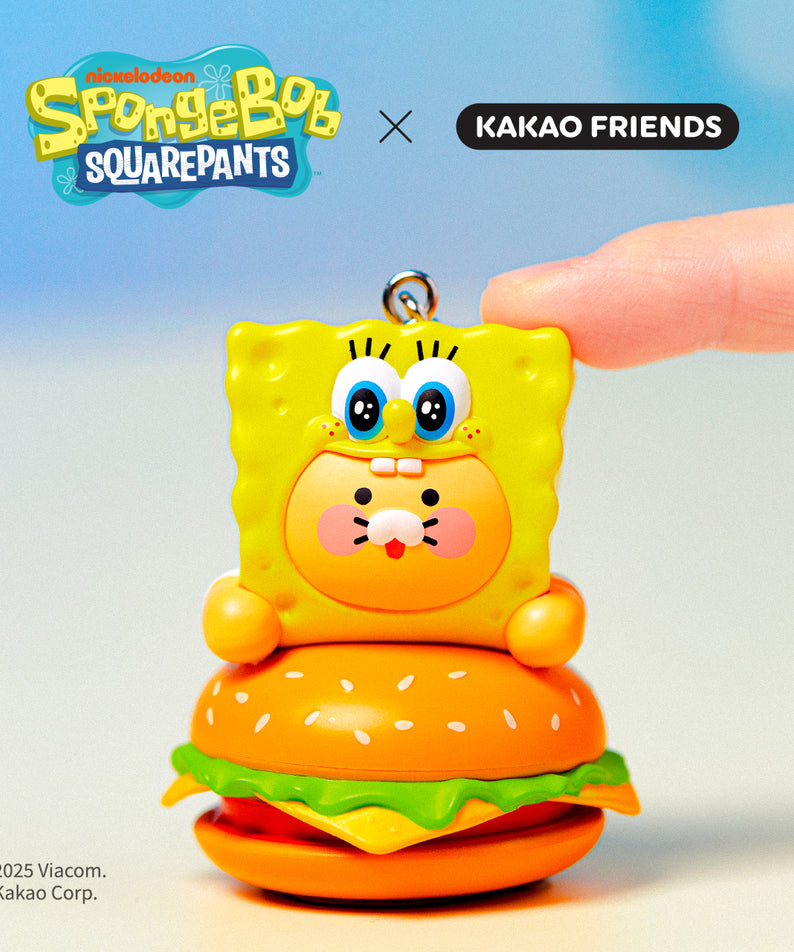 KAKAO FRIENDS - SpongeBobXFriends Casquette Figurine Porte-cles SpongeBob Chunsik