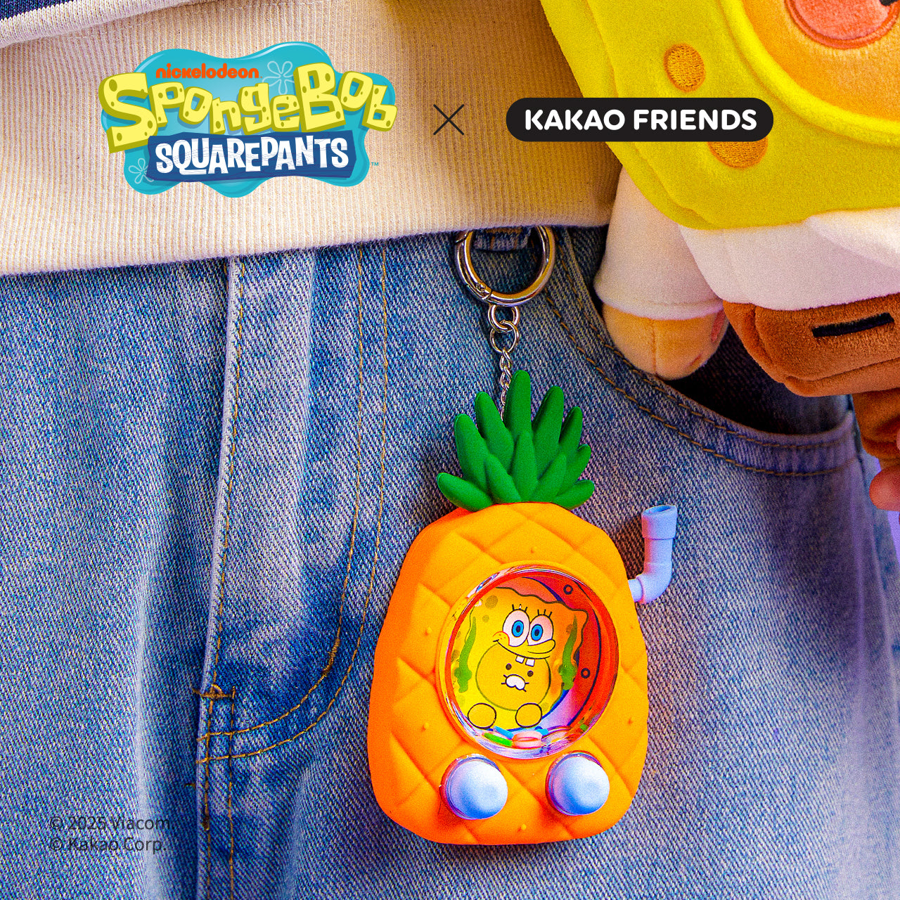 KAKAO FRIENDS - SpongeBobXFriends Figurine Porte-cles SpongeBob Chunsik