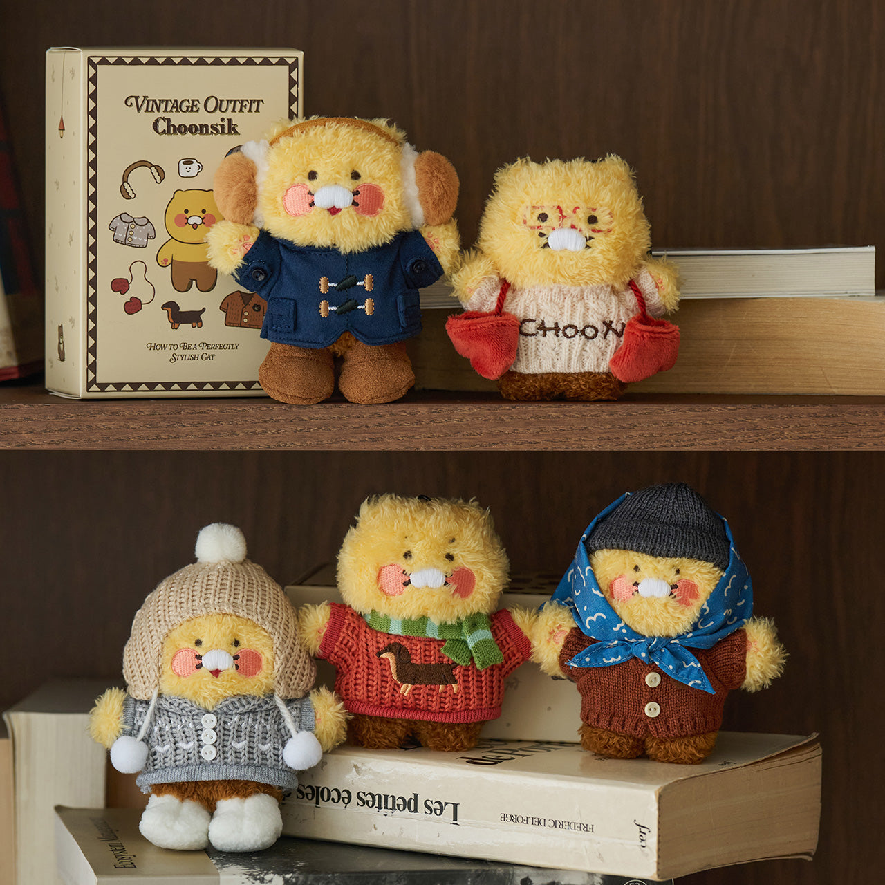 KAKAO FRIENDS - [Set Complet] Porte-cles Peluche 5 Chunsik