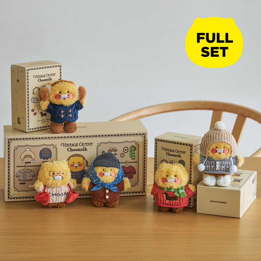 KAKAO FRIENDS - [Set Complet] Porte-cles Peluche 5 Chunsik