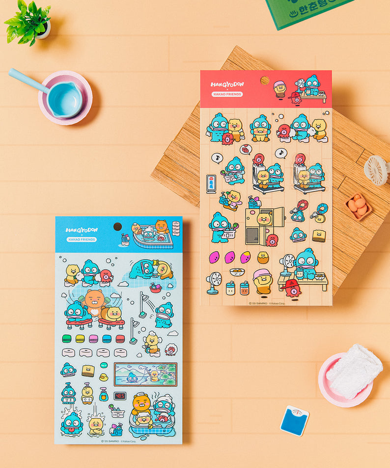 KAKAO FRIENDS - X Friends Transparent Autocollant Bleu Ryan&Chunsik - Detail 6