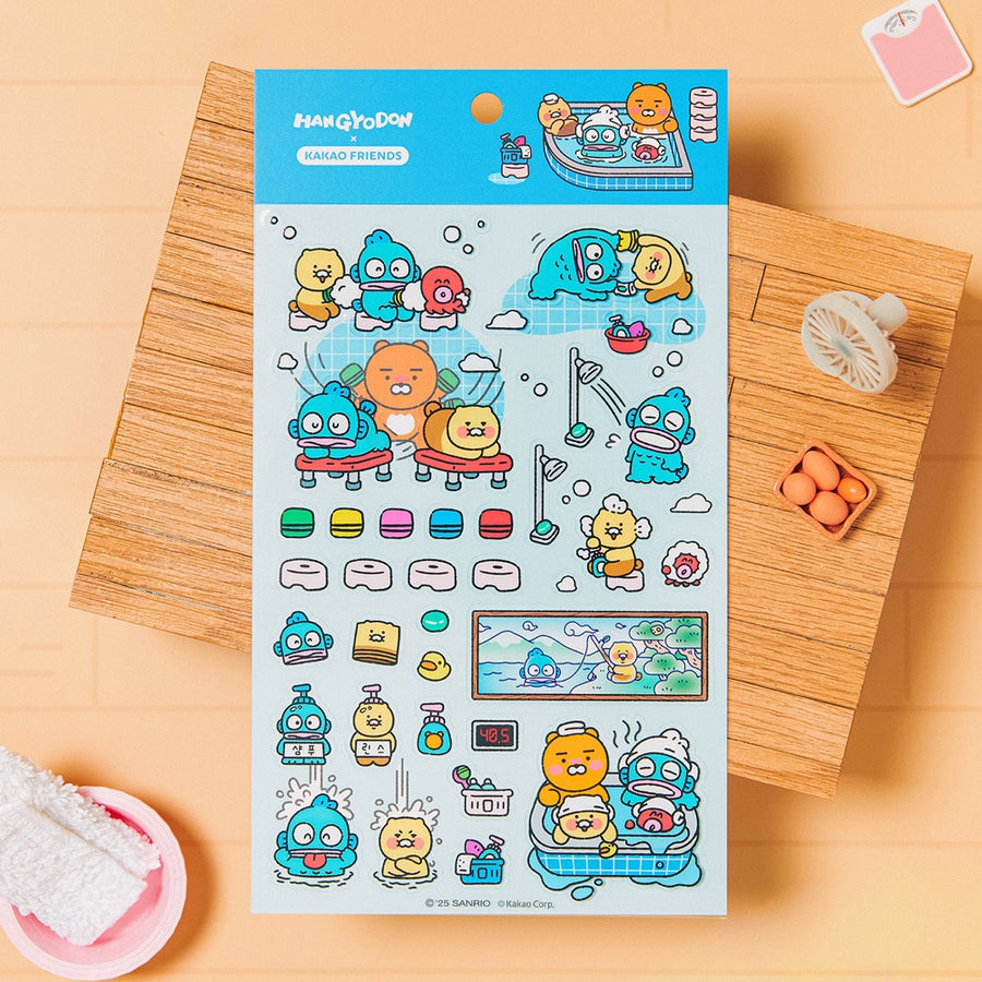 KAKAO FRIENDS - X Friends Transparent Autocollant Bleu Ryan&Chunsik