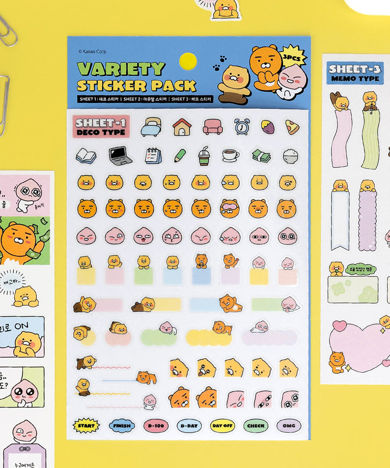 KAKAO FRIENDS - Autocollant Set 3P