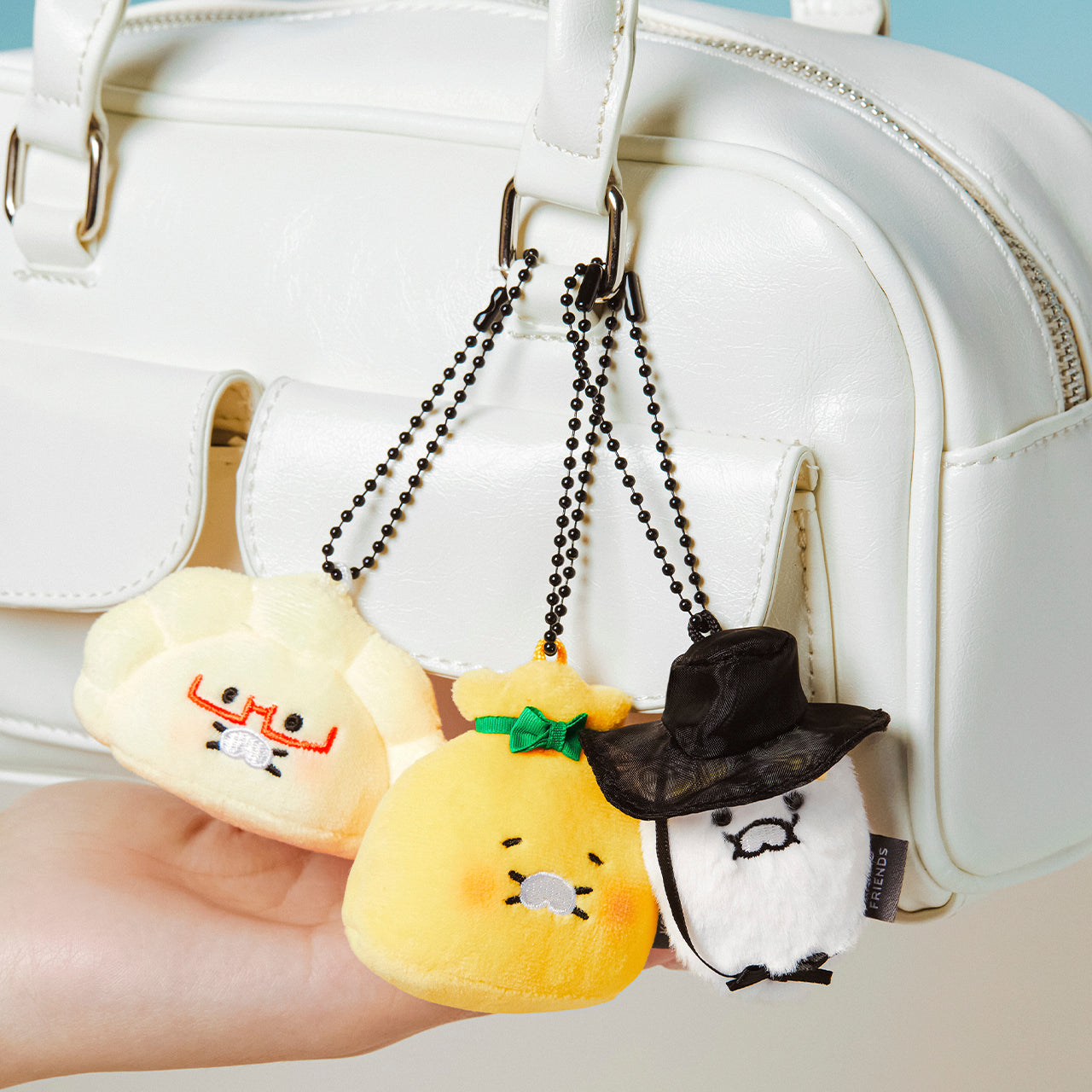 KAKAO FRIENDS - Porte-cles Peluche 3P Set Chunsik