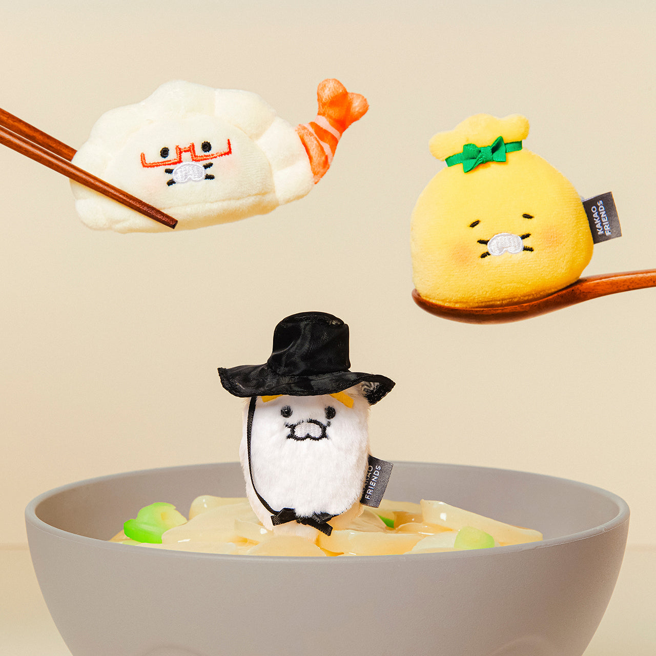 KAKAO FRIENDS - Porte-cles Peluche 3P Set Chunsik