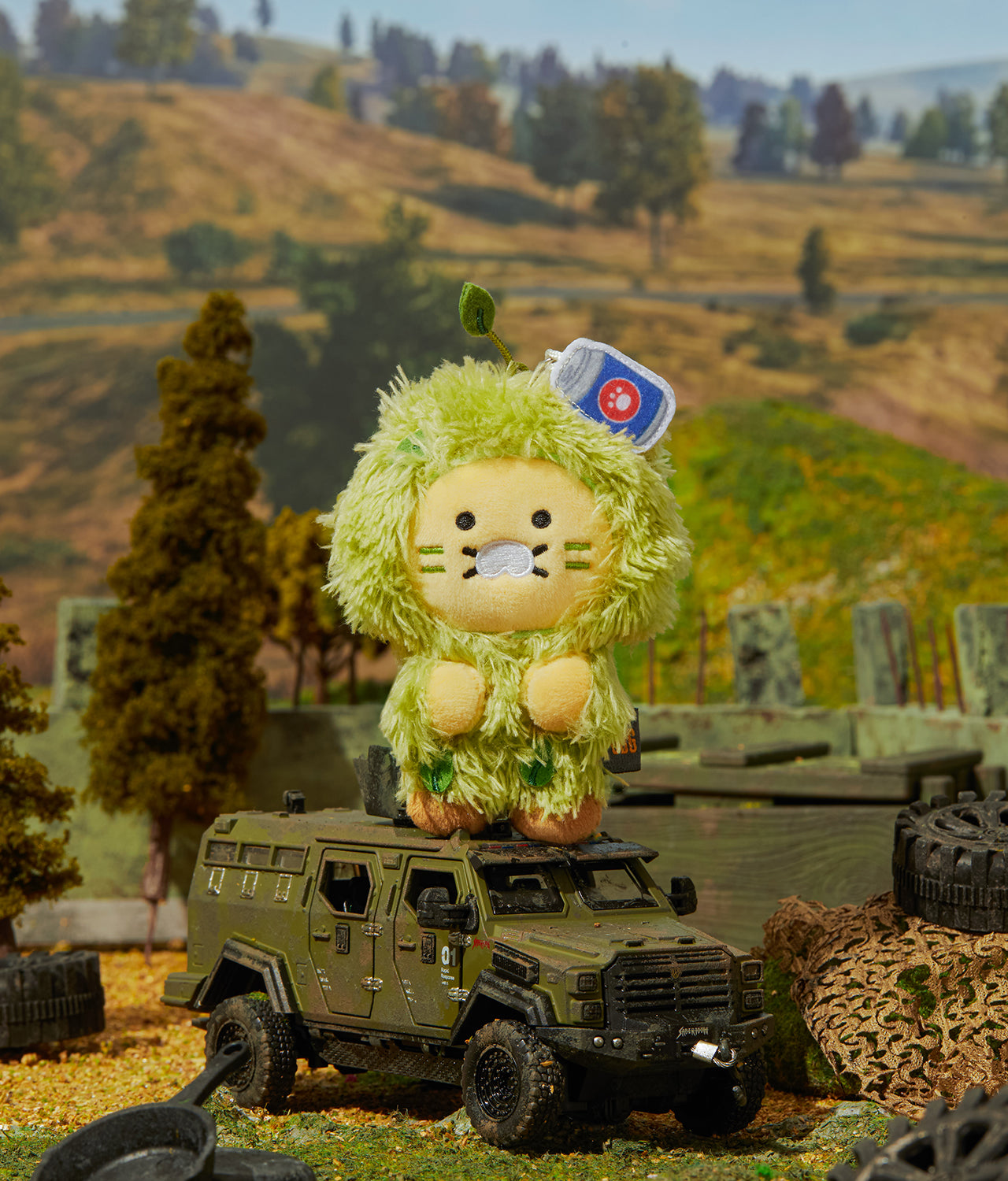 KAKAO FRIENDS - XFriends Porte-cles Peluche Chunsik - Detail 5