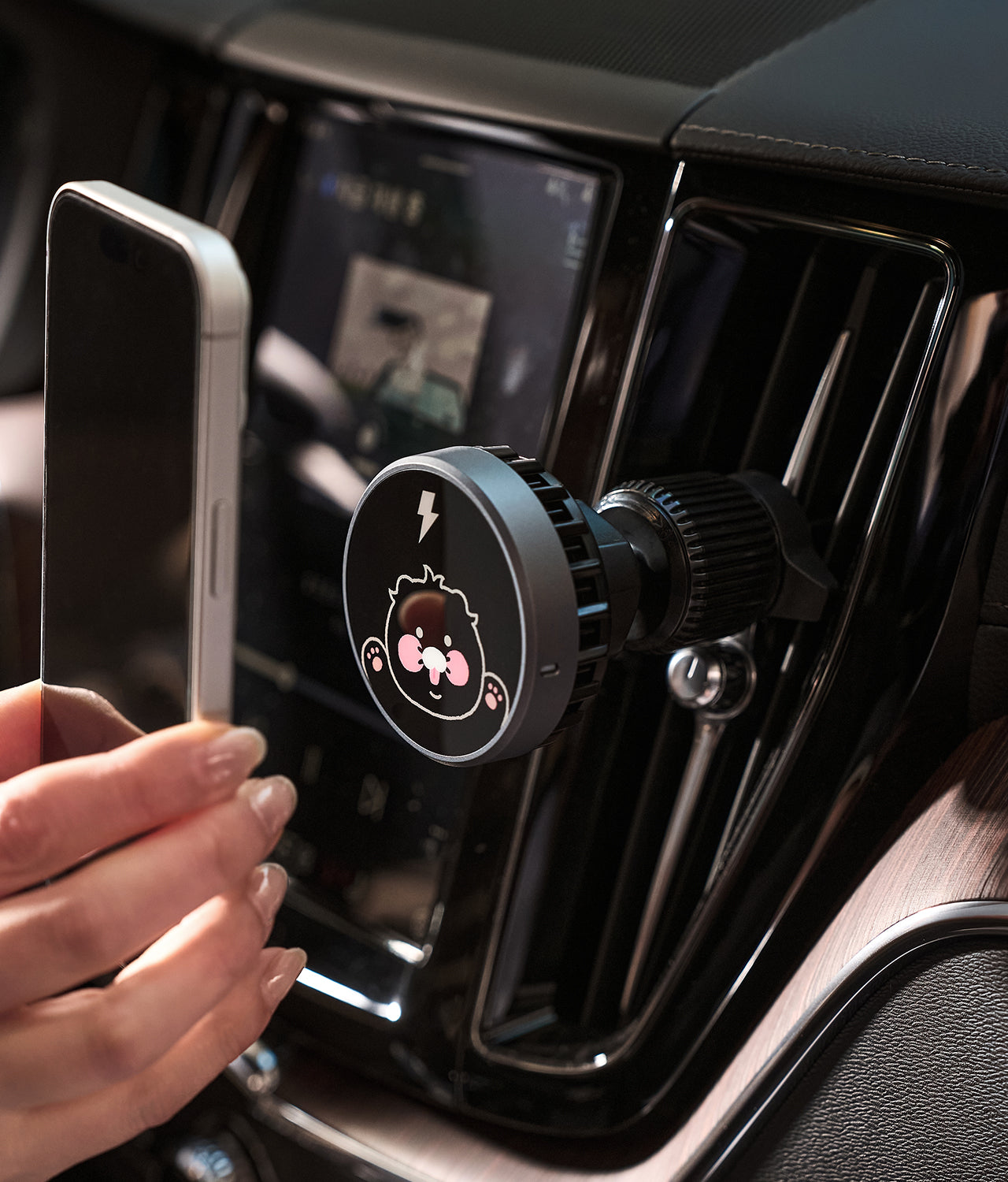 KAKAO FRIENDS - Noir Qi2 Voiture Chargeur Chunsik - Detail 4