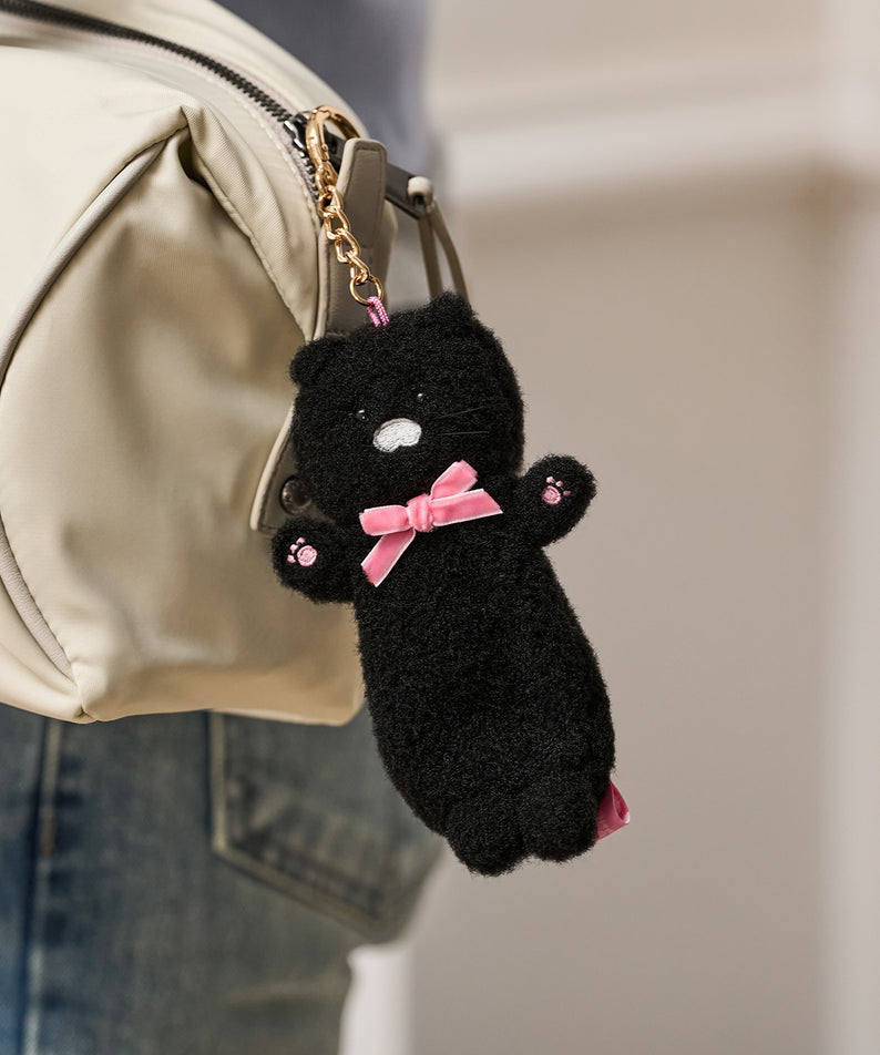 KAKAO FRIENDS - Noir Peluche Baume Levres Porte-cles Chunsik - Detail 3