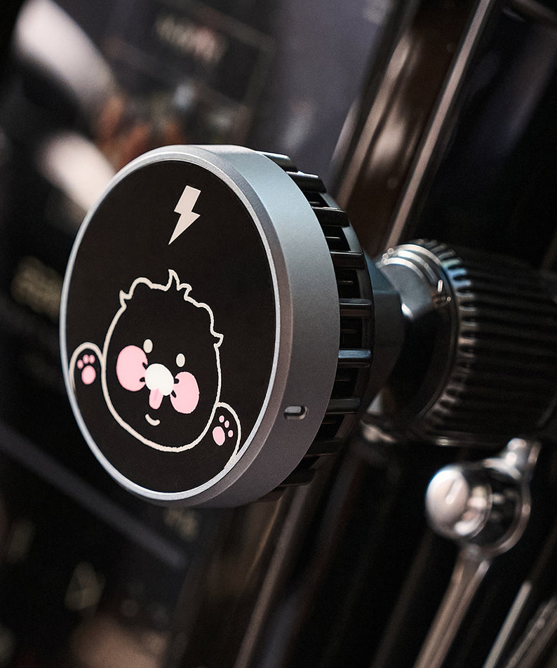 KAKAO FRIENDS - Noir Qi2 Voiture Chargeur Chunsik
