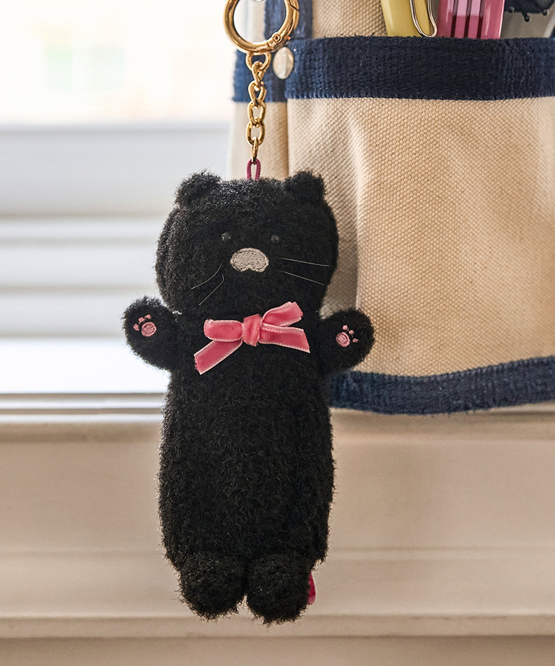 KAKAO FRIENDS - Noir Peluche Baume Levres Porte-cles Chunsik