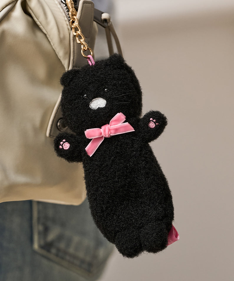 KAKAO FRIENDS - Noir Peluche Baume Levres Porte-cles Chunsik