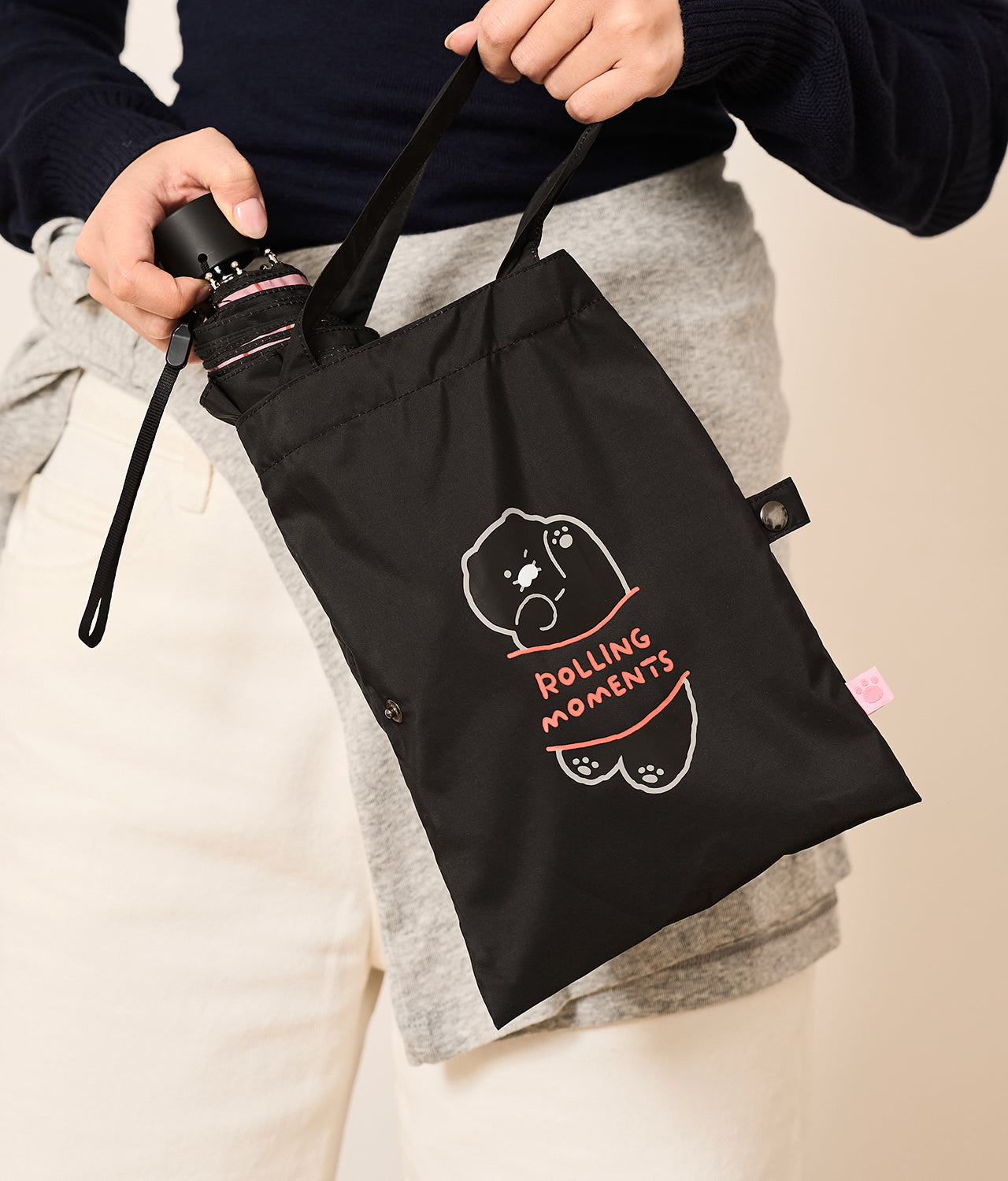KAKAO FRIENDS - Noir MiniPochette Parapluie Chunsik - Detail 7