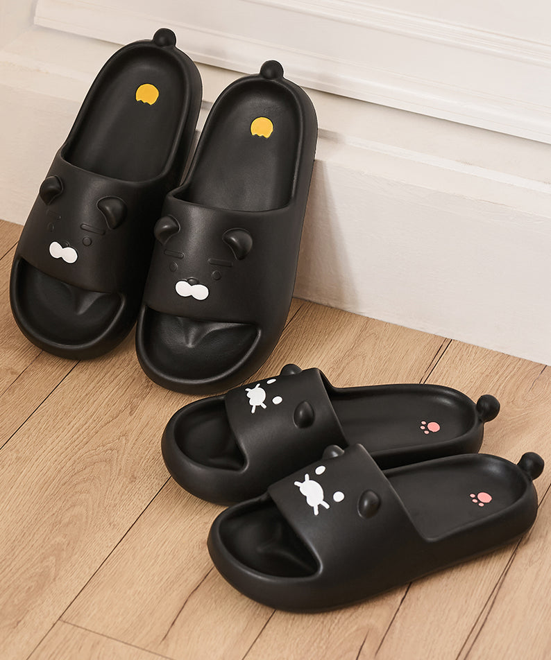 KAKAO FRIENDS - Noir Pantoufles Femme Chunsik