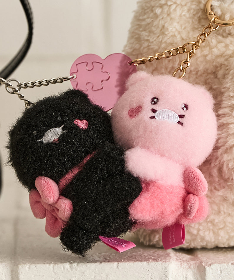 KAKAO FRIENDS - Noir Aimant Porte-cles Peluche Set Chunsik