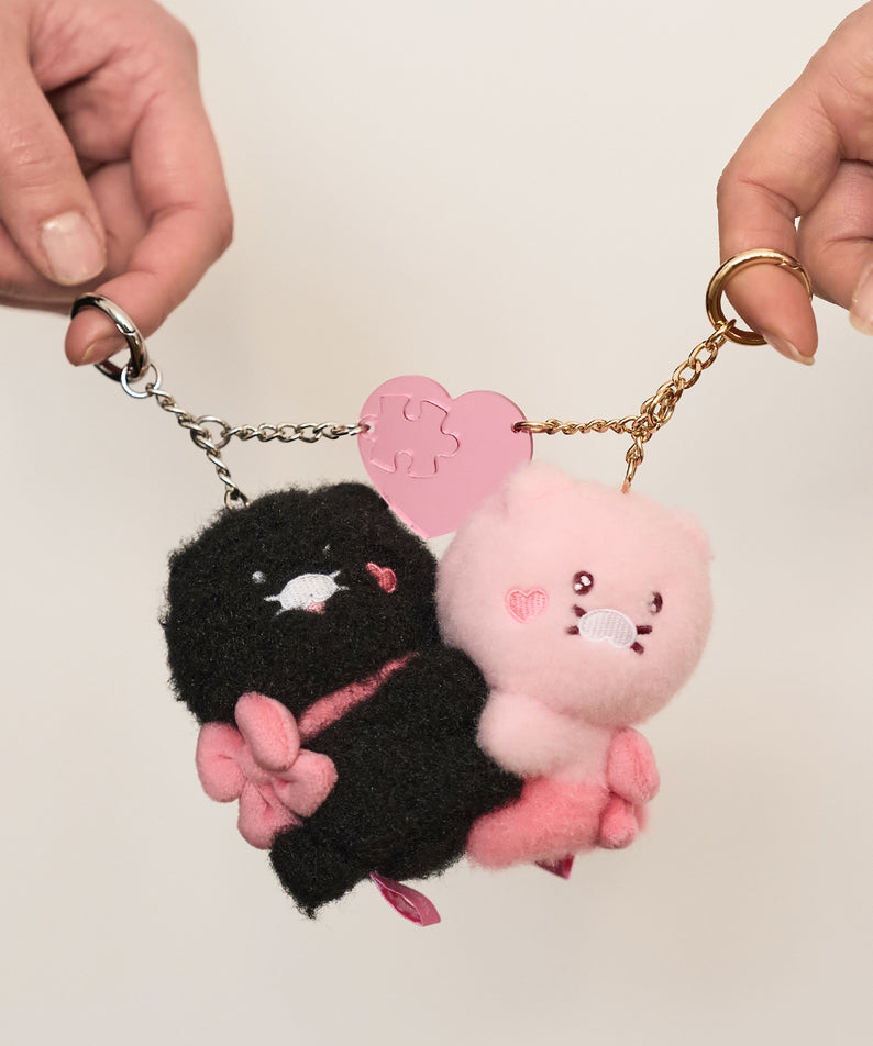 KAKAO FRIENDS - Noir Aimant Porte-cles Peluche Set Chunsik - Detail 4