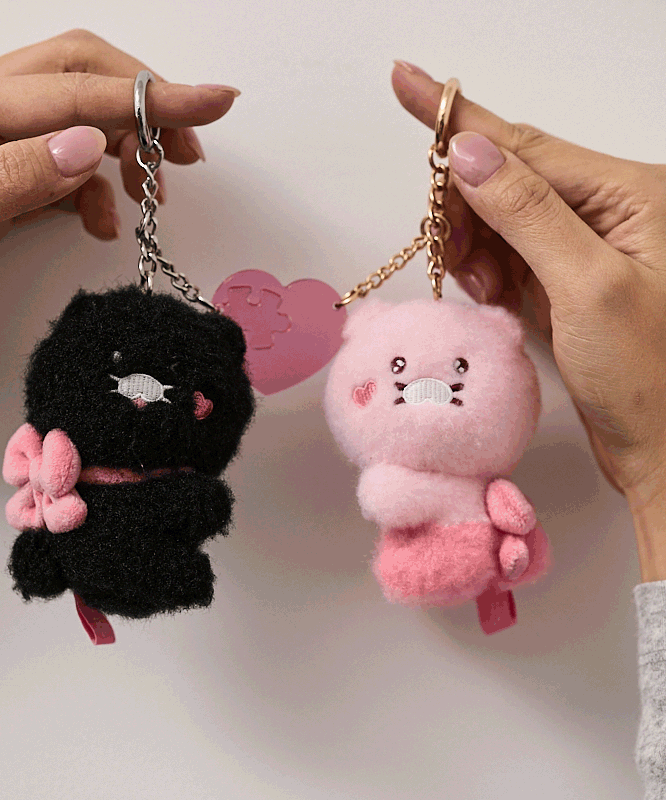 KAKAO FRIENDS - Noir Aimant Porte-cles Peluche Set Chunsik - Detail 5
