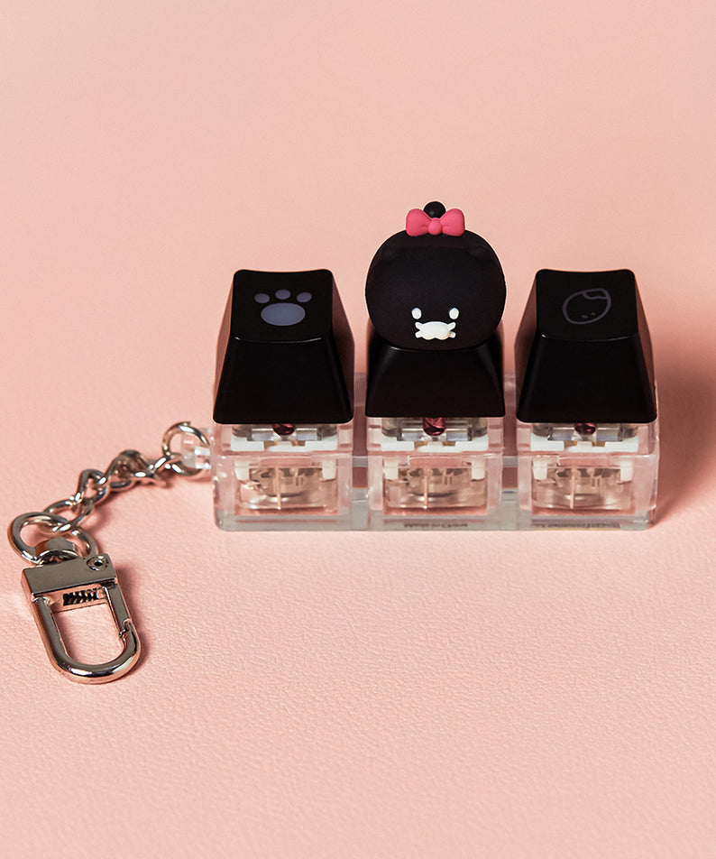 KAKAO FRIENDS - Noir LEDCasquette Figurine Porte-cles Chunsik