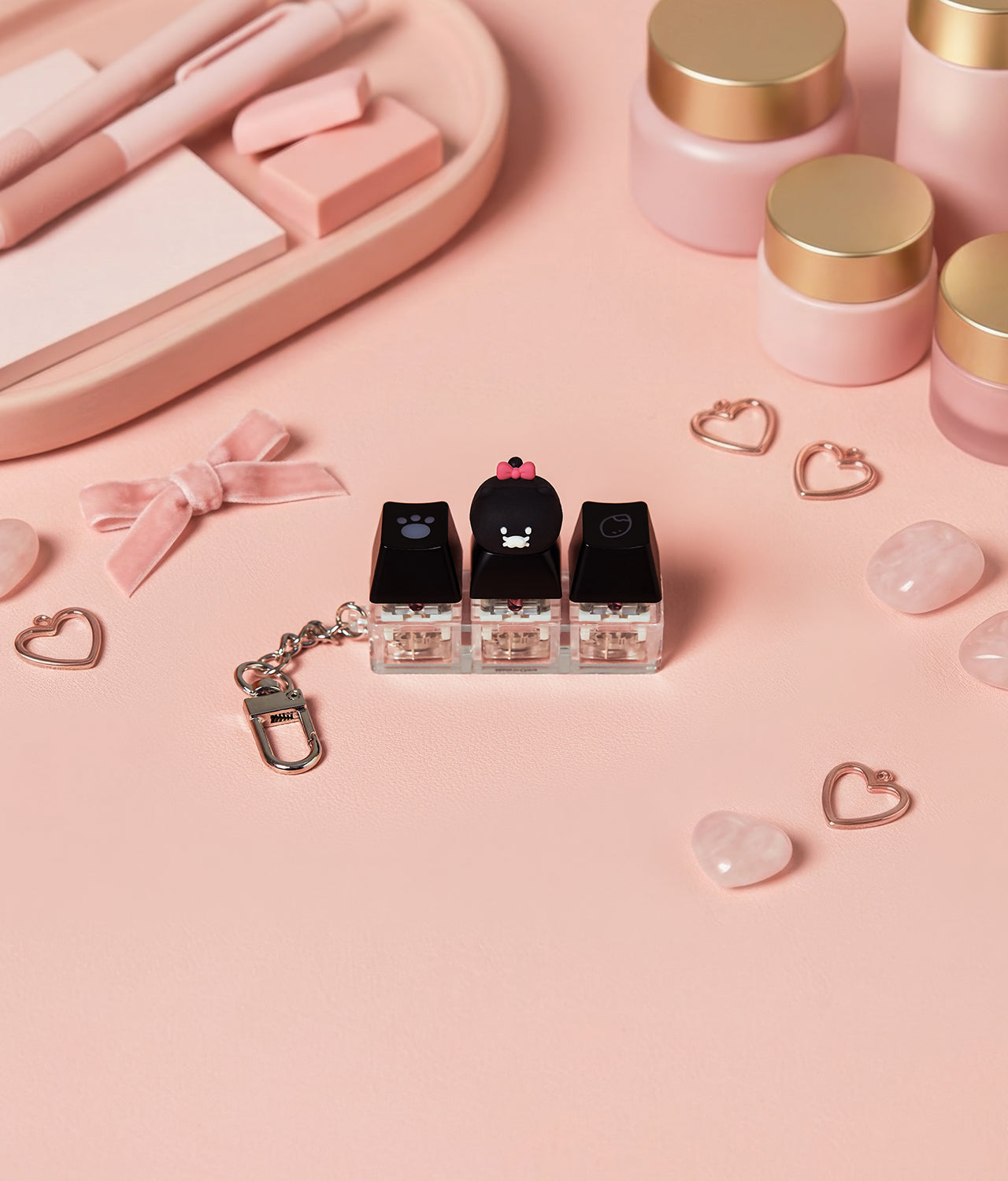 KAKAO FRIENDS - Noir LEDCasquette Figurine Porte-cles Chunsik - Detail 3