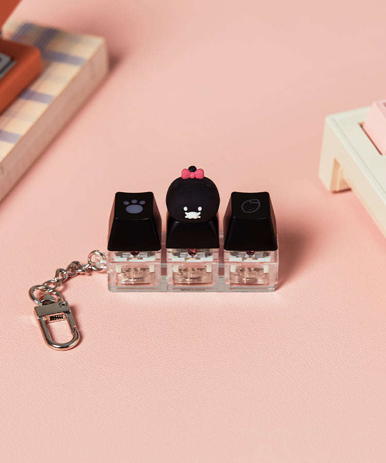 KAKAO FRIENDS - Noir LEDCasquette Figurine Porte-cles Chunsik - Detail 7