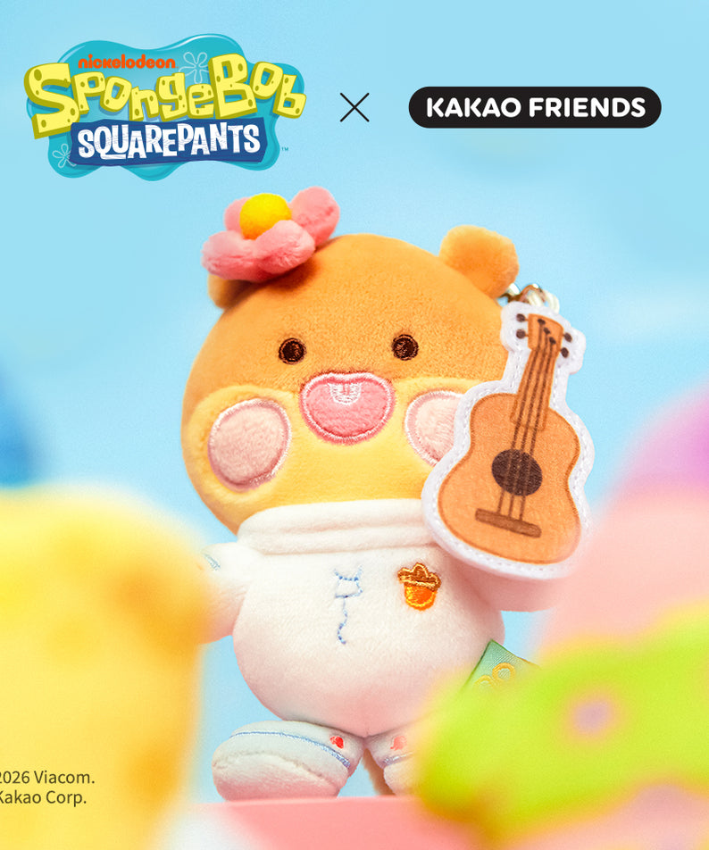 KAKAO FRIENDS - SpongeBobXFriends Baby Sandy Porte-cles Peluche Little Apeach