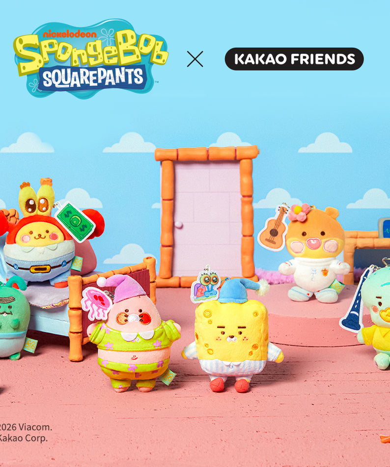 KAKAO FRIENDS - SpongeBobXFriends Baby Sandy Porte-cles Peluche Little Apeach